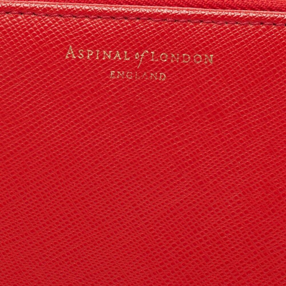 Aspinal Of London Red Leather Zip Around Compact Wallet - Picture 5 of 7